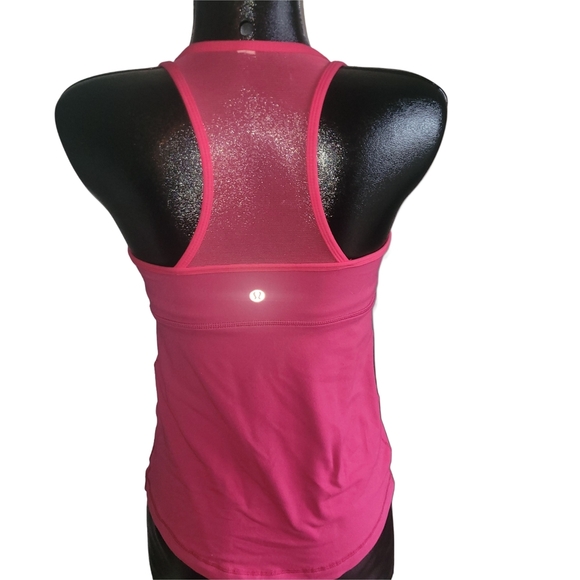 Lululemon Pink Yoga Activewear Tank Top with Mesh Racerback 8 - Picture 5 of 6